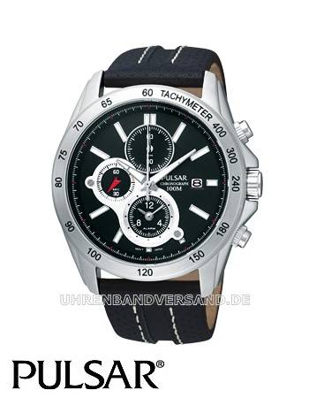 Chronograph sportlich Edelstahl Ziffernblatt schwarz von Pulsar (*PR*HU*) - Produktbild 