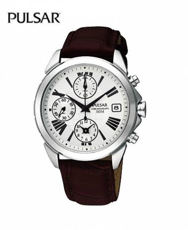 Eleganter Damen-Chronograph Edelstahl Ziffernblatt silbrig von Pulsar (*PR*DU*) - Bild vergr��ern 