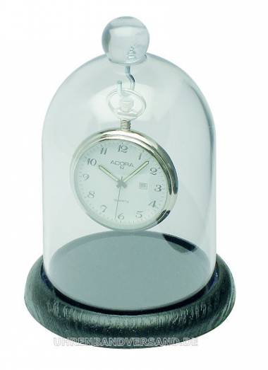 Taschenuhren-Dom mit Kunststoff-Glocke zur Aufbewahrung Kunststoff schwarz f�r 1 Taschenuhr - Bild vergr��ern 