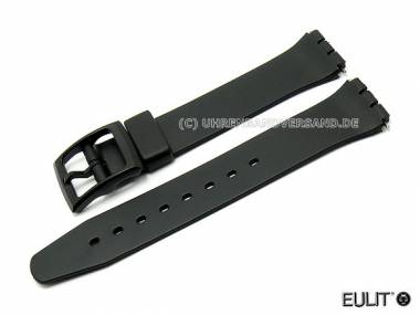 Uhrenarmband f�r Swatch 17mm schwarz PVC - Bild vergr��ern 