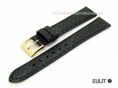 Uhrenarmband -Dragon- 16mm schwarz echt Leder Schlangenleder-Optik von EULIT - Bild vergr��ern 