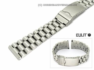Uhrenarmband 20mm Edelstahl EULIT geb�rstet massiv klassisches Design - Bild vergr��ern 