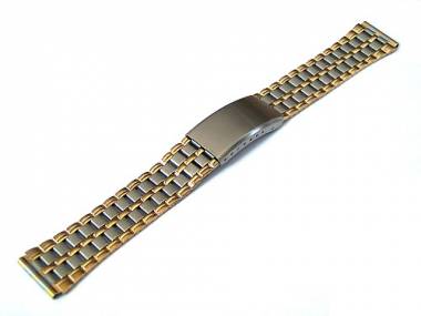 Uhrenarmband 18/20mm Edelstahl Wechselansto� elegant teilweise poliert bicolor - Bild vergr��ern 