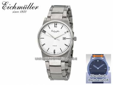Klassische Herrenuhr Titan Ziffernblatt silberfarben von Eichm�ller (*EM*HU*) - Bild vergr��ern 