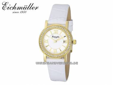 Damenuhr goldfarben Ziffernblatt wei� Similisteine von EICHM�LLER (*EM*DU*) - Bild vergr��ern 