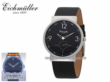 Klassische Herrenuhr Edelstahl Ziffernblatt schwarz von Eichm�ller (*EM*HU*) - Bild vergr��ern 