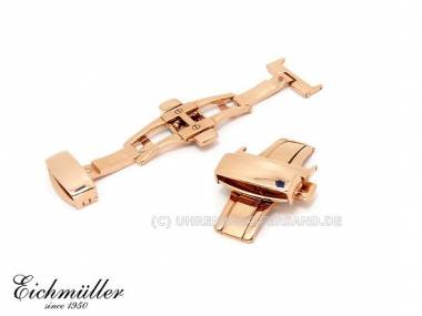 Butterfly-Faltschlie�e (EmBFS-75) 22mm Edelstahl PVD ros� vergoldet mit Dr�ckern - Bild vergr��ern 