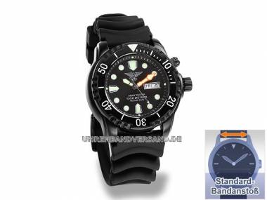 Taucheruhr Edelstahl schwarz Ziffernblatt schwarz 100 ATM von Army Watch by Eichm�ller (*EM*HU*) - Bild vergr��ern 