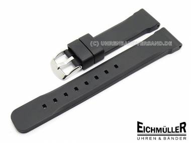 Sportband 24mm schwarz Natur-Kautschuk glatte Oberfl�che - Bild vergr��ern 
