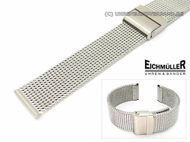 Uhrenarmband 18mm Edelstahl Milanaise robust matt Schiebeverschluss von Eichm�ller - Bild vergr��ern 