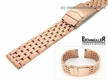 Uhrenarmband Edelstahl 20mm massiv ros� vergoldet von Eichm�ller - Bild vergr��ern 