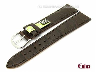 Uhrenarmband 20mm dunkelbraun EULUX -Alligator Classic-  echt Alligator (Schlie�enansto� 16 mm) - Bild vergr��ern 