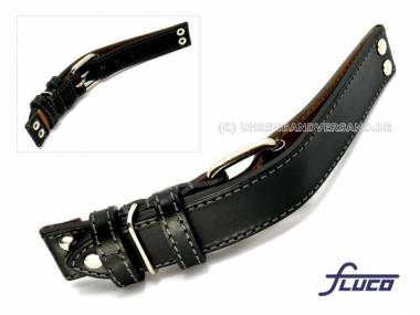 Uhrenarmband -Aviator Special- 24mm schwarz glatt Fliegerband besonderes Design von Fluco - Bild vergr��ern 