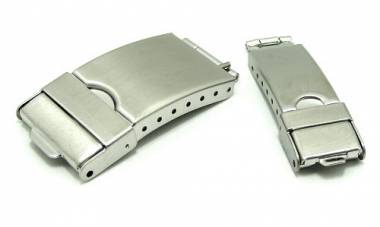 Faltschlie�e (EmMFS-5001) 20/10mm Edelstahl geb�rstet f�r Metallb�nder - Bild vergr��ern 