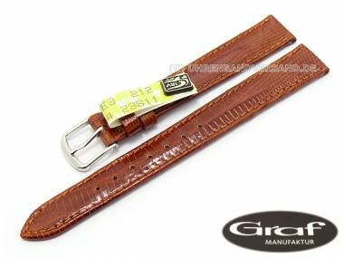 Uhrenarmband -Brazil- 10mm goldbraun echt Teju-Eidechse gl�nzend von Graf (Schlie�enansto� 10 mm) - Bild vergr��ern 