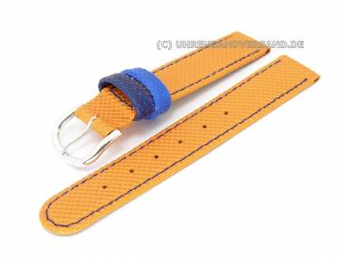 Uhrenarmband f�r Kinder 14mm orange blaue Schlaufen (Schlie�enansto� 14 mm) - Bild vergr��ern 