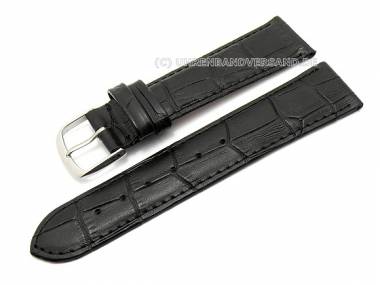Uhrenarmband XS 16mm schwarz Alligator-Pr�gung matt abgen�ht (Schlie�enansto� 14 mm) - Bild vergr��ern 