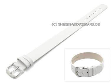 Uhrenarmband 14mm wei� glatt Leder-Durchzugsband (Schlie�enansto� 14 mm) - Bild vergr��ern 