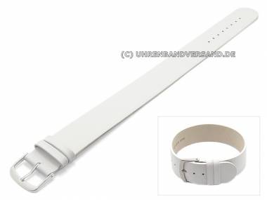 Uhrenarmband 18mm wei� glatt Leder-Durchzugsband (Schlie�enansto� 18 mm) - Bild vergr��ern 