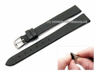 Uhrenarmband XL 12mm schwarz Clip f�r feste Stege (Schlie�enansto� 12 mm) - Bild vergr��ern 