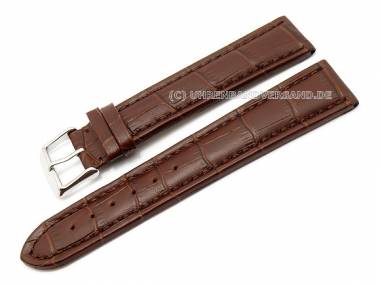 Uhrenarmband 20mm dunkelbraun Alligator-Pr�gung robust abgen�ht (Schlie�enansto� 18 mm) - Bild vergr��ern 