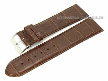 Uhrenarmband XL 28mm dunkelbraun Alligator-Pr�gung matt (Schlie�enansto� 26 mm) - Bild vergr��ern 