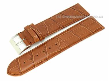 Uhrenarmband XL 24mm hellbraun Alligator-Pr�gung matt (Schlie�enansto� 22 mm) - Bild vergr��ern 