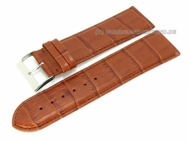 Uhrenarmband XL 26mm hellbraun Alligator-Pr�gung matt (Schlie�enansto� 24 mm) - Bild vergr��ern 