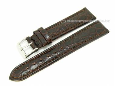 Uhrenarmband 24mm dunkelbraun Leder gepr�gt African-Croco (Schlie�enansto� 22 mm) - Bild vergr��ern 