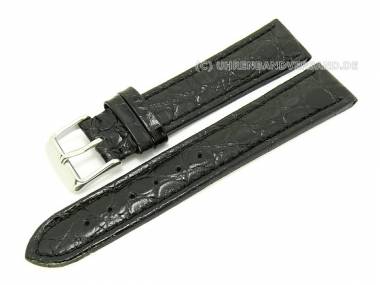 Uhrenarmband 18mm schwarz Leder gepr�gt  African-Croco (Schlie�enansto� 18 mm) - Bild vergr��ern 