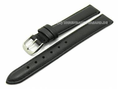Uhrenarmband 13mm schwarz Leder genarbt (Schlie�enansto� 12 mm) - Bild vergr��ern 