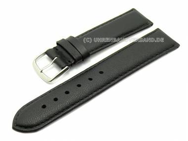Uhrenarmband 20mm schwarz Leder genarbt (Schlie�enansto� 16 mm) - Bild vergr��ern 