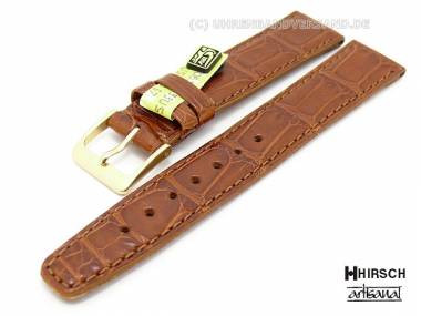 Manufakturband -Charme- 18mm braun echt Alligator HIRSCH Artisanal (Schlie�enansto� 16 mm) - Bild vergr��ern 