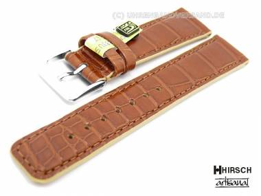 Manufakturband -Charme- 21mm braun echt Alligator HIRSCH Artisanal (Schlie�enansto� 18 mm) - Bild vergr��ern 