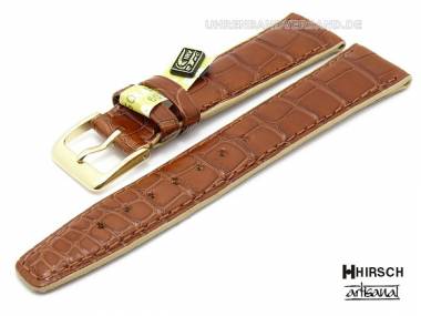 Manufakturband -Charme- 19mm braun echt Alligator HIRSCH Artisanal (Schlie�enansto� 16 mm) - Bild vergr��ern 