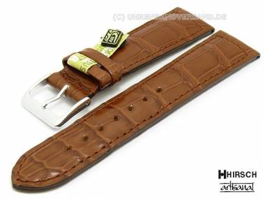 Manufakturband -Classico- 19mm braun abgen�ht echt Alligator Artisanal (Schlie�enansto� 16 mm) - Bild vergr��ern 