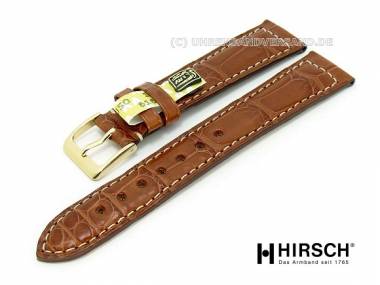 Manufakturband -Classico- 19mm braun helle Naht echt Alligator Artisanal (Schlie�enansto� 16 mm) - Bild vergr��ern 