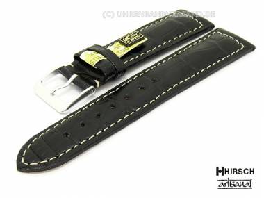Manufakturband -Classico- 19mm schwarz echt Alligator HIRSCH Artisanal (Schlie�enansto� 16 mm) - Bild vergr��ern 