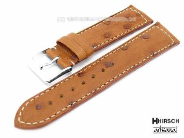 Manufaktur-Uhrenarmband -Classico- 19mm braun echt Strau� helle Naht aus der Artisanal Kollektion - Bild vergr��ern 