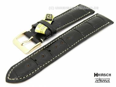 Manufakturband -London Connoisseur- 17mm schwarz echt Alligator Artisanal (Schlie�enansto� 14 mm) - Bild vergr��ern 