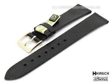 Manufakturband -Prestige- 17mm schwarz echt Eidechse ohne Naht Artisanal (Schlie�enansto� 14 mm) - Bild vergr��ern 