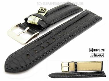 Manufakturband -San Francisco- 18mm schwarz echt Alligator HIRSCH Artisanal (Schlie�enansto� 16 mm) - Bild vergr��ern 