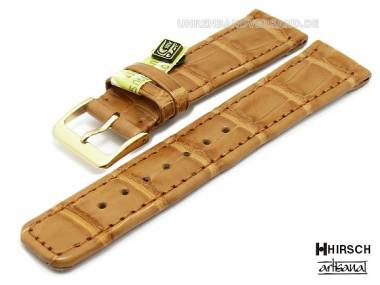 Manufakturband -San Remo- 22mm hellbraun echt Alligator HIRSCH Artisanal (Schlie�enansto� 18 mm) - Bild vergr��ern 