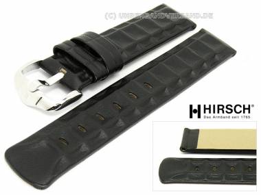 Uhrenarmband -Aviator- 22mm schwarz extravagant ohne Naht von HIRSCH - Bild vergr��ern 