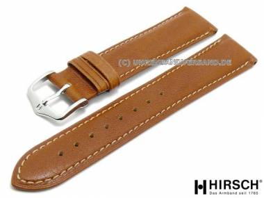 Uhrenarmband -Camelgrain- zum Kleben 19mm honigbraun f�r feste Stege HIRSCH (Schlie�enansto� 16 mm) - Bild vergr��ern 