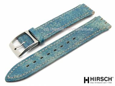 Uhrenarmband -Daytona- 17mm blau Antik-Look helle Kontrastnaht passend f�r Swatch von HIRSCH - Bild vergr��ern 