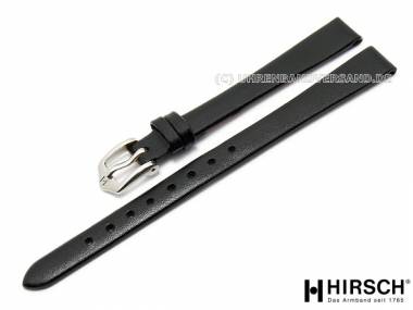 Uhrenarmband -Diamond Calf- 10mm schwarz glatt ohne Naht von HIRSCH (Schlie�enansto� 8 mm) - Bild vergr��ern 