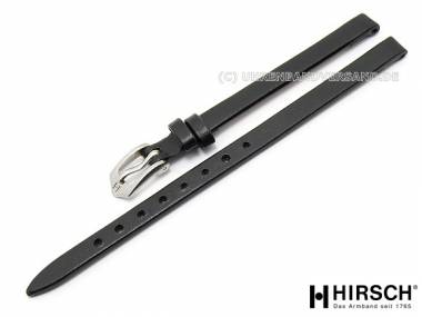 Uhrenarmband -Diamond Calf- 06mm schwarz glatt ohne Naht von HIRSCH (Schlie�enansto� 6 mm) - Bild vergr��ern 