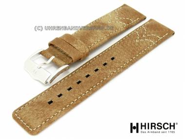 Uhrenarmband -Gaucho- 24mm braun Antik-Look helle Naht von HIRSCH - Bild vergr��ern 