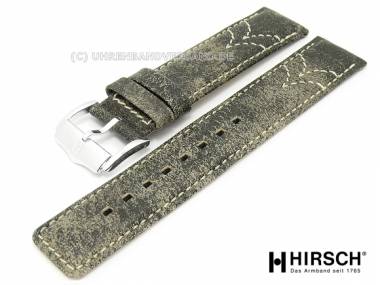Uhrenarmband -Gaucho- 24mm schwarz Antik-Look helle Naht von HIRSCH - Bild vergr��ern 